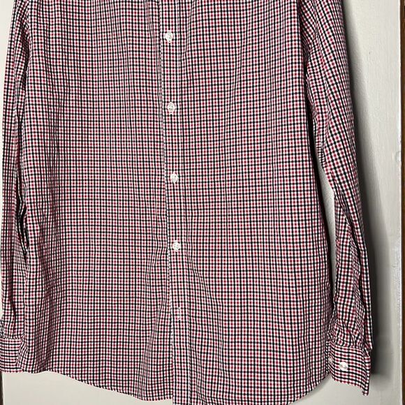 H&M Slimfit easy iron micro plaid long sleeve, button down shirt, large - Picture 2 of 12